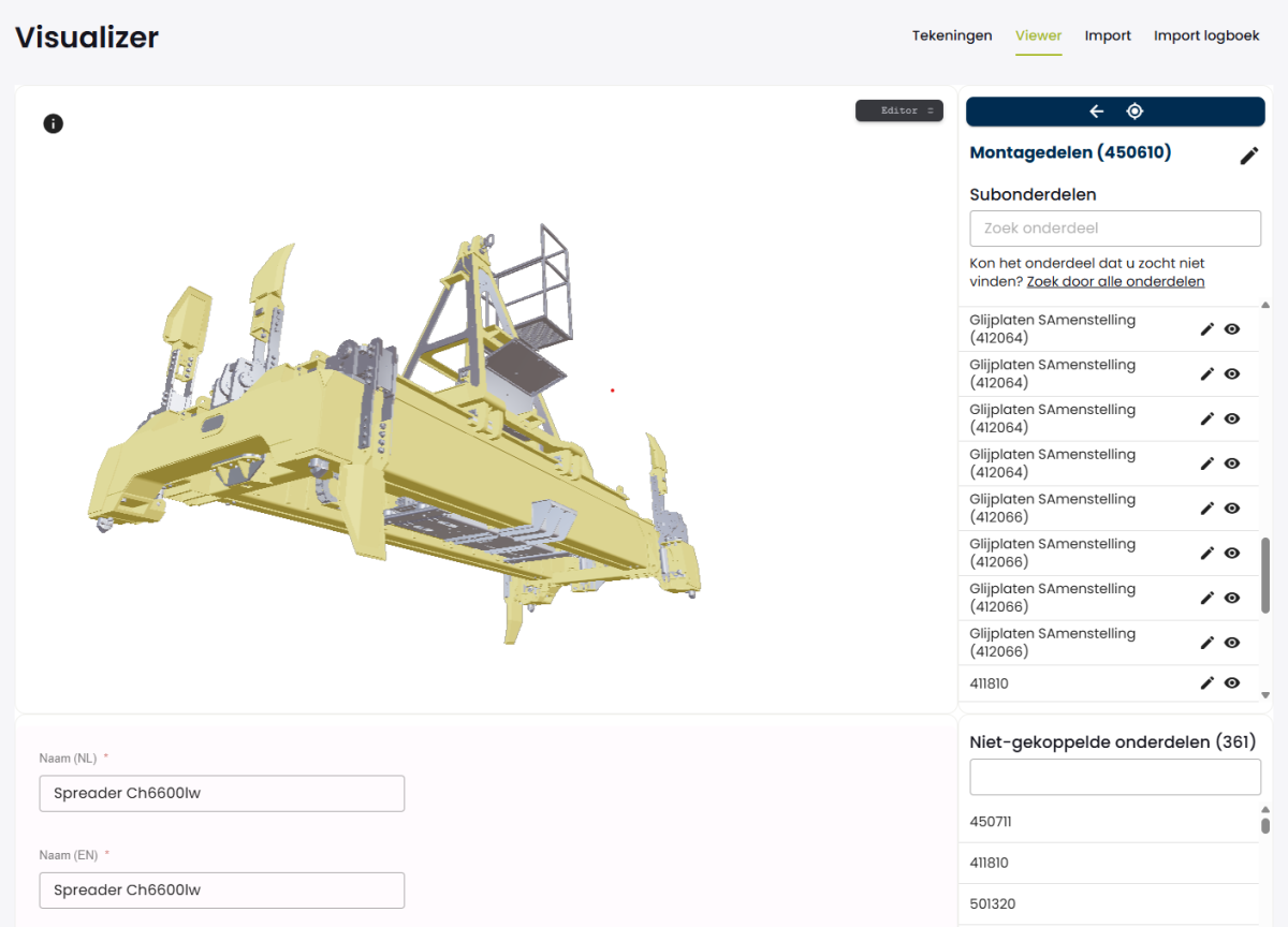 VDL Container Systems spare-parts portal